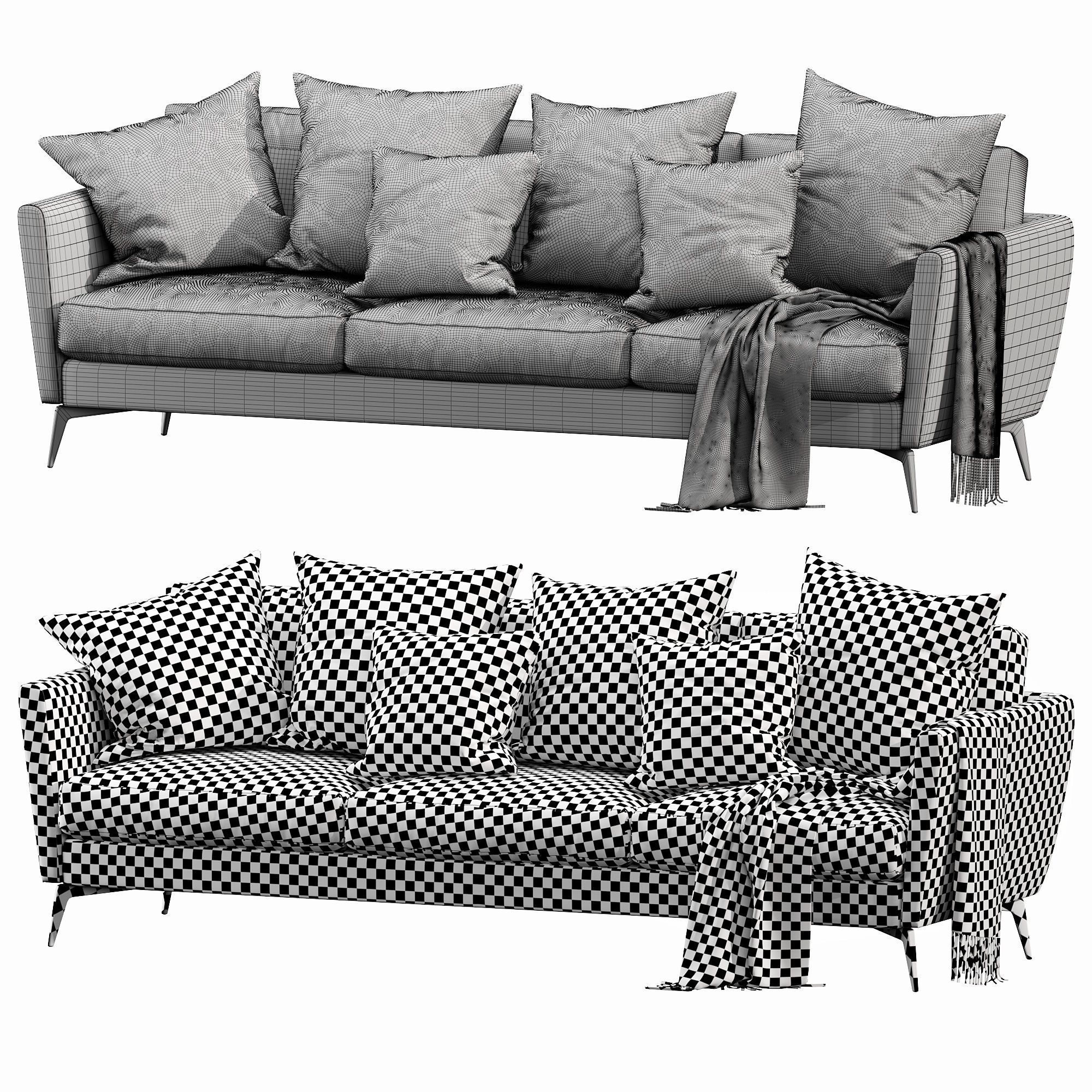 Boconcept osaka 3 seater 3D model_7