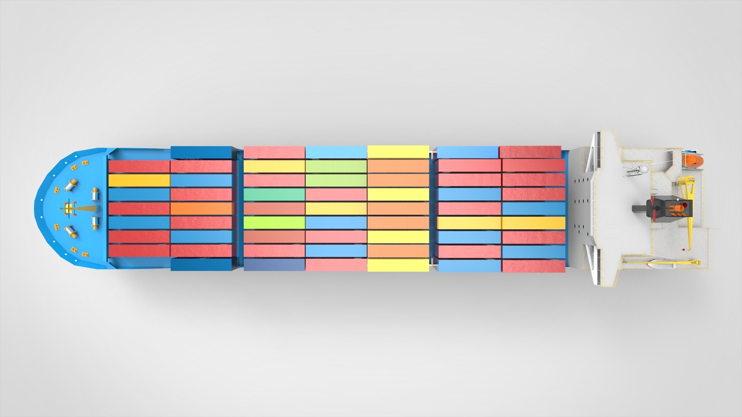 Container Ship Low-poly 3D model_8