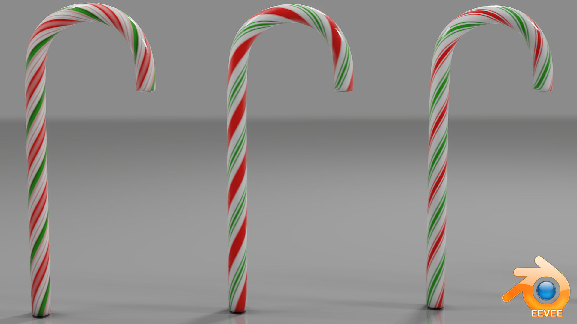 Low Poly Candy Canes Free low-poly 3D model_6