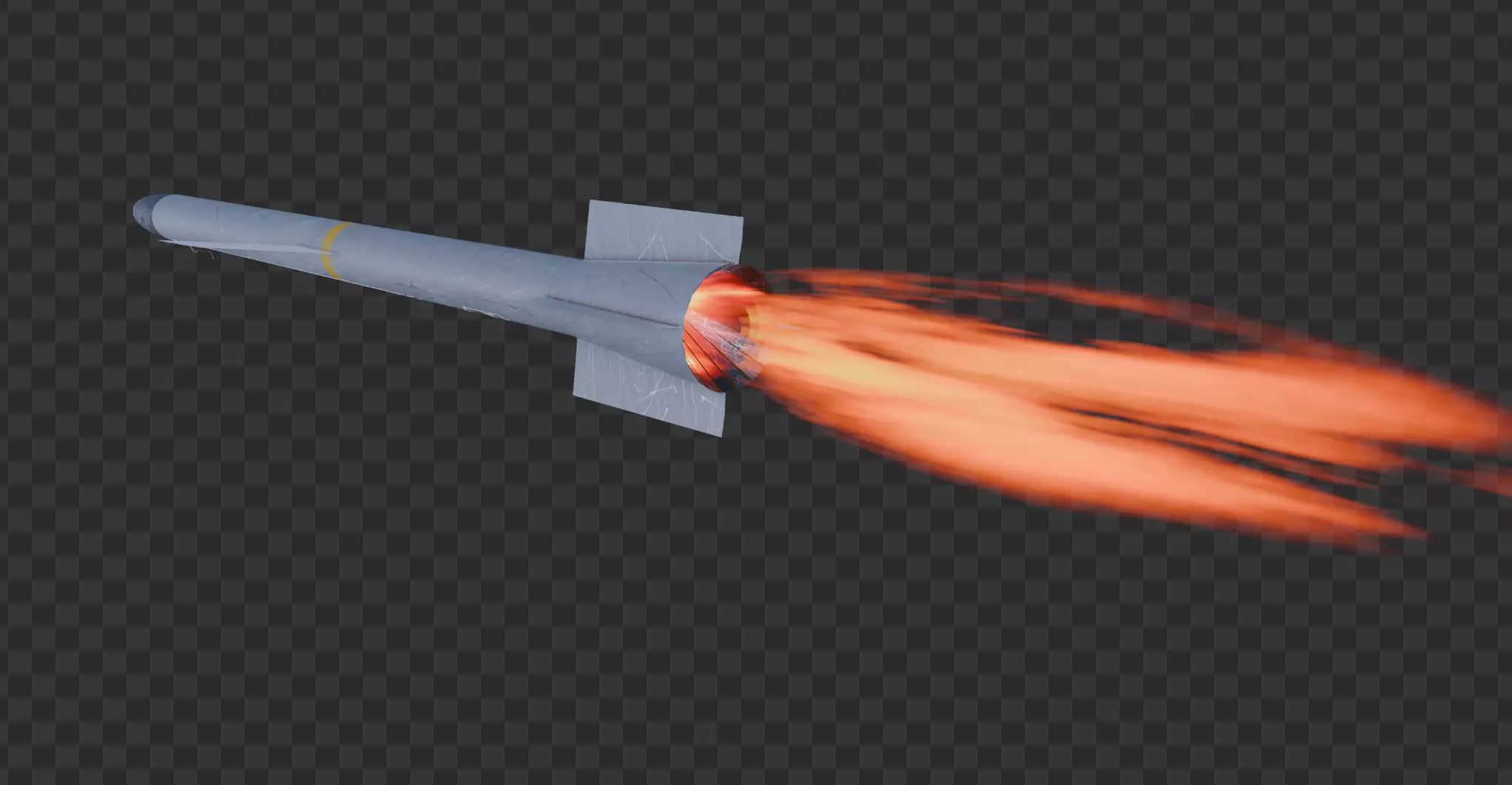 Blender Geometry Nodes Procedural Missile generator 3D model_4