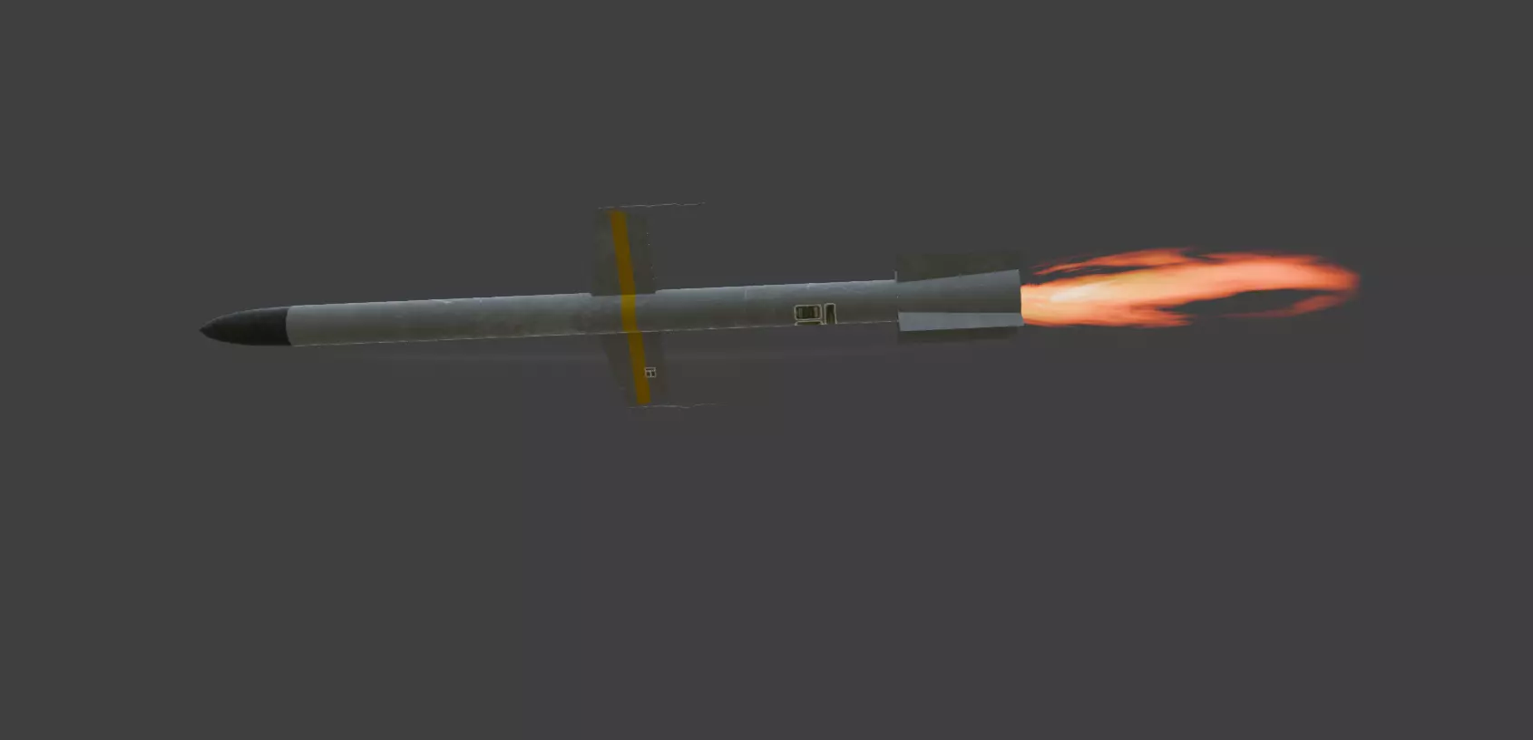 Blender Geometry Nodes Procedural Missile generator 3D model_1