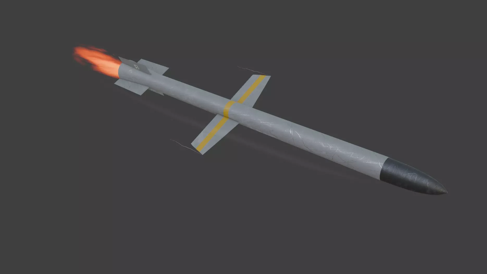 Blender Geometry Nodes Procedural Missile generator 3D model_0