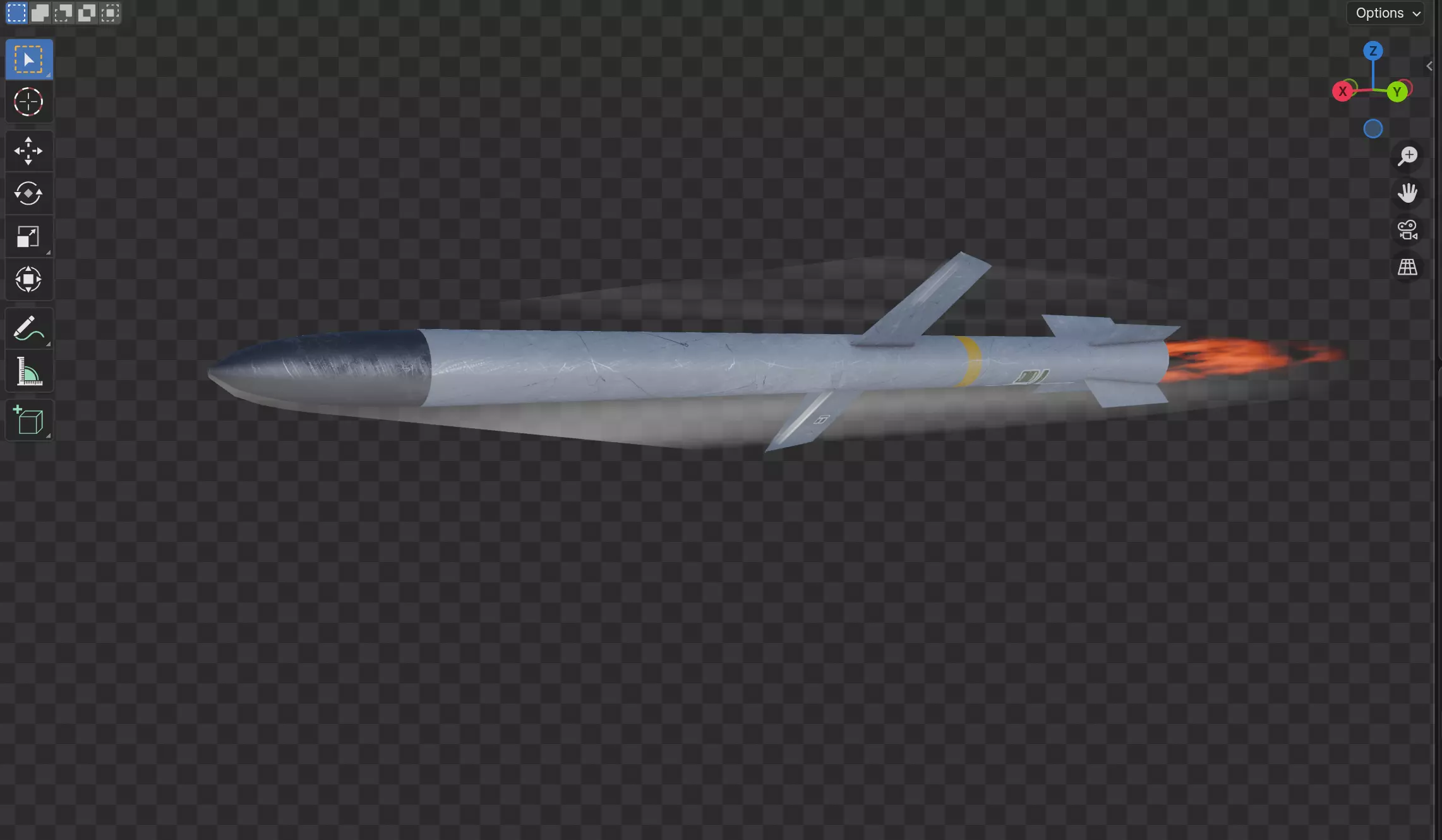 Blender Geometry Nodes Procedural Missile generator 3D model_3