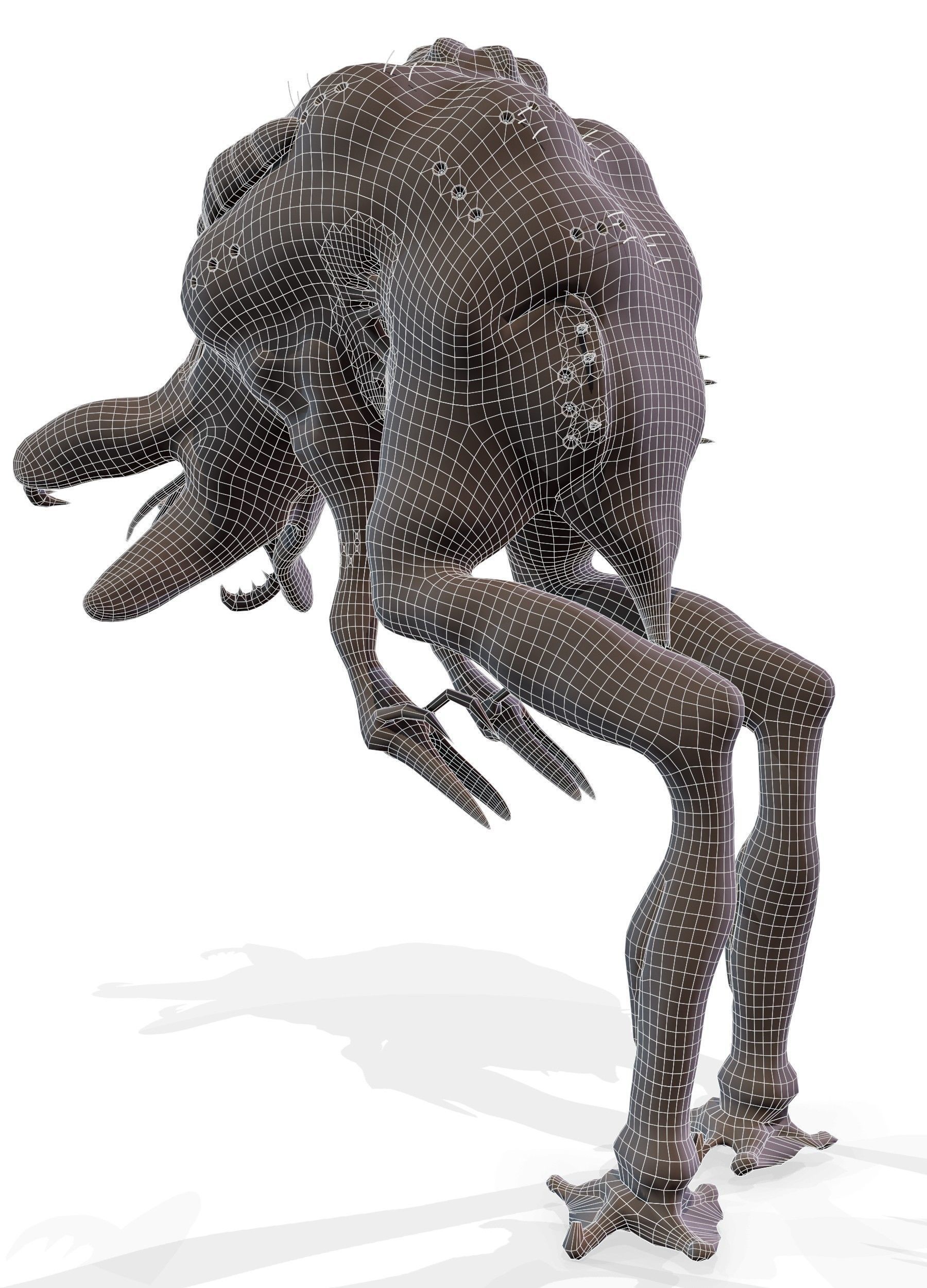 alien octopus creature 3D model_7