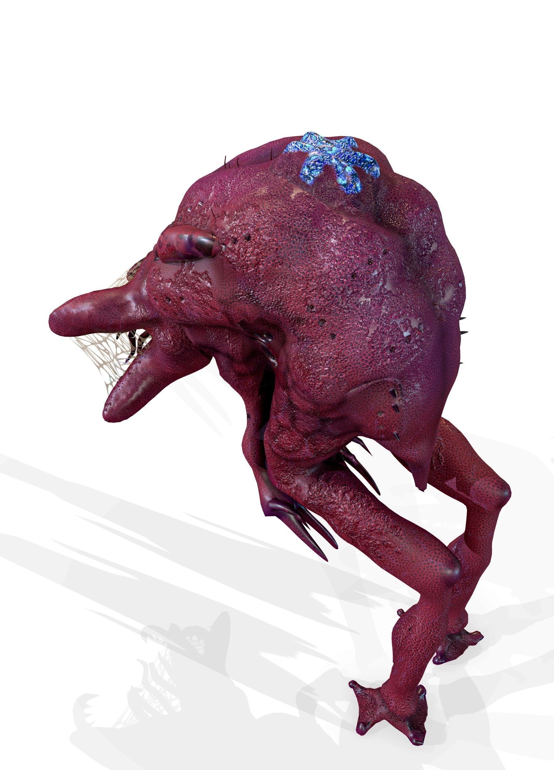 alien octopus creature 3D model_4