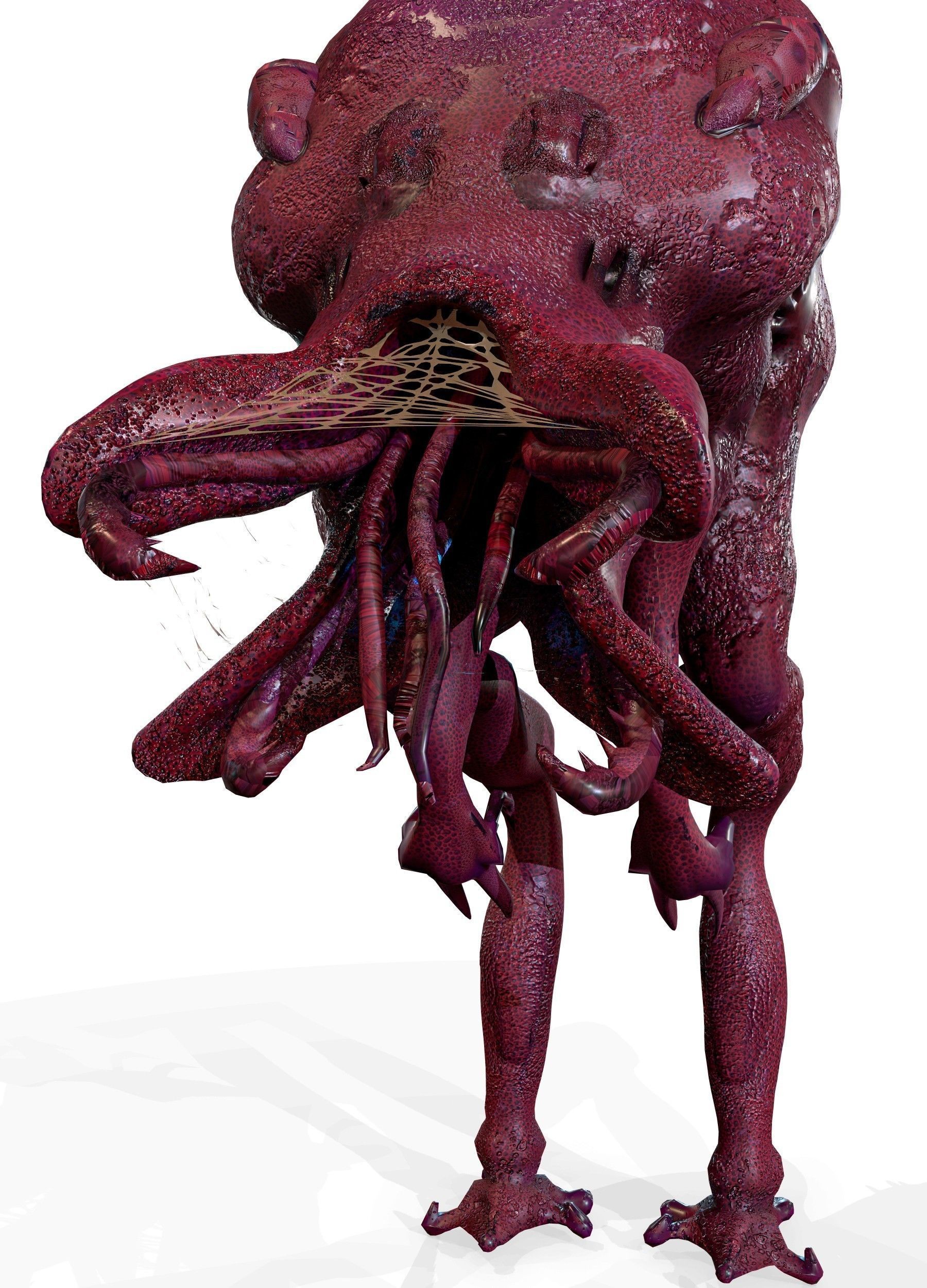 alien octopus creature 3D model_2