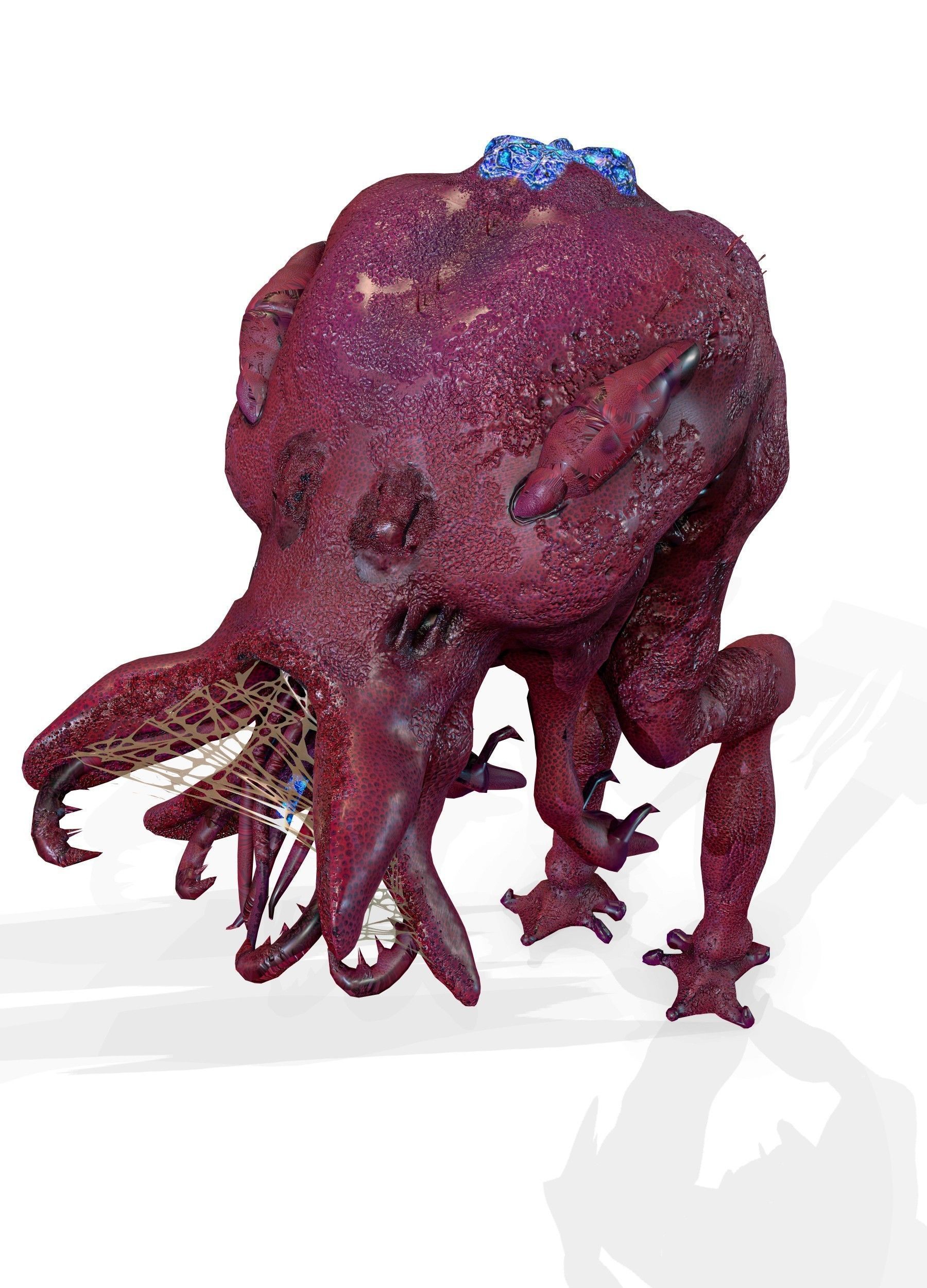alien octopus creature 3D model_3