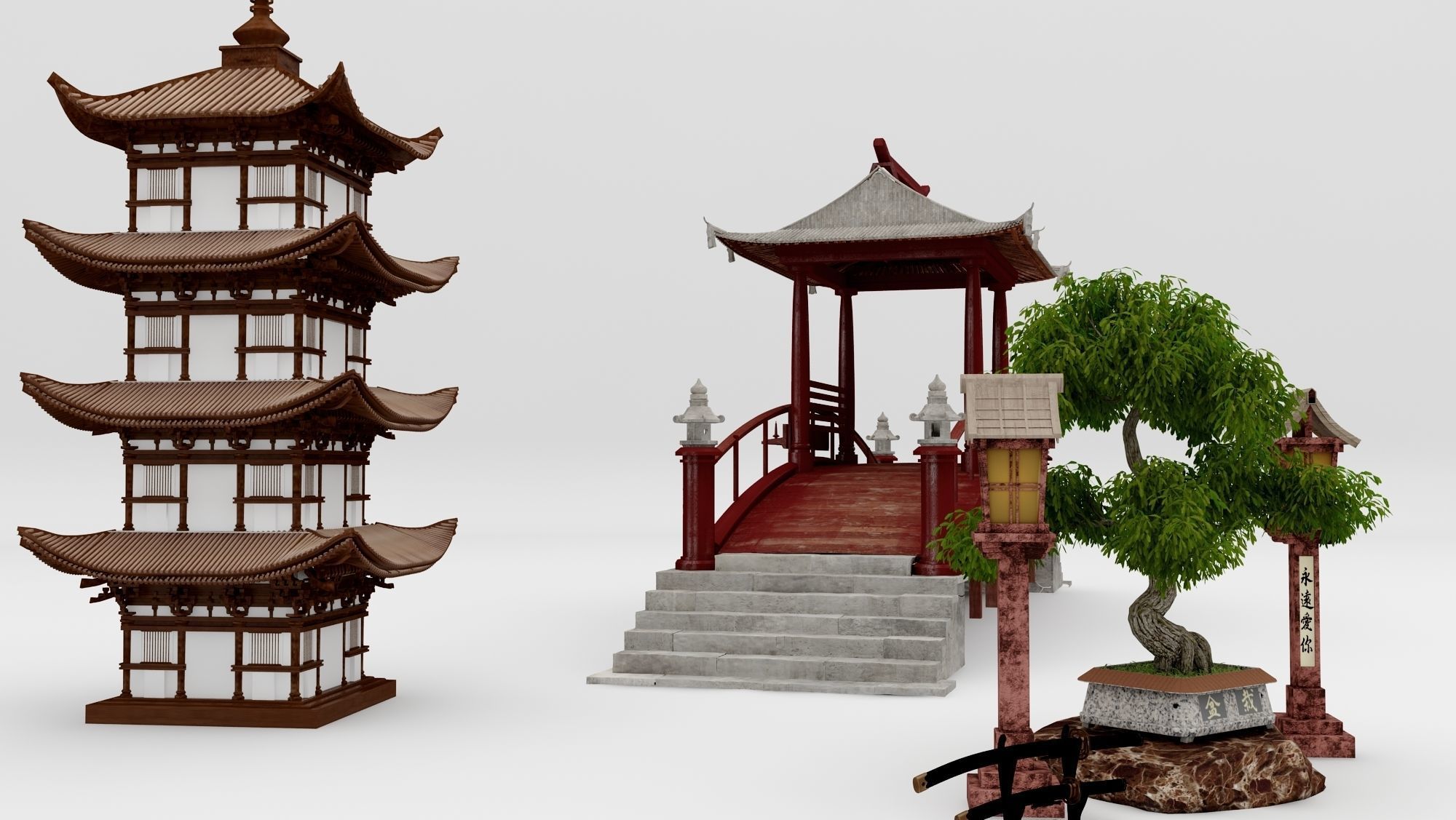Japanese Pack 3D model_1
