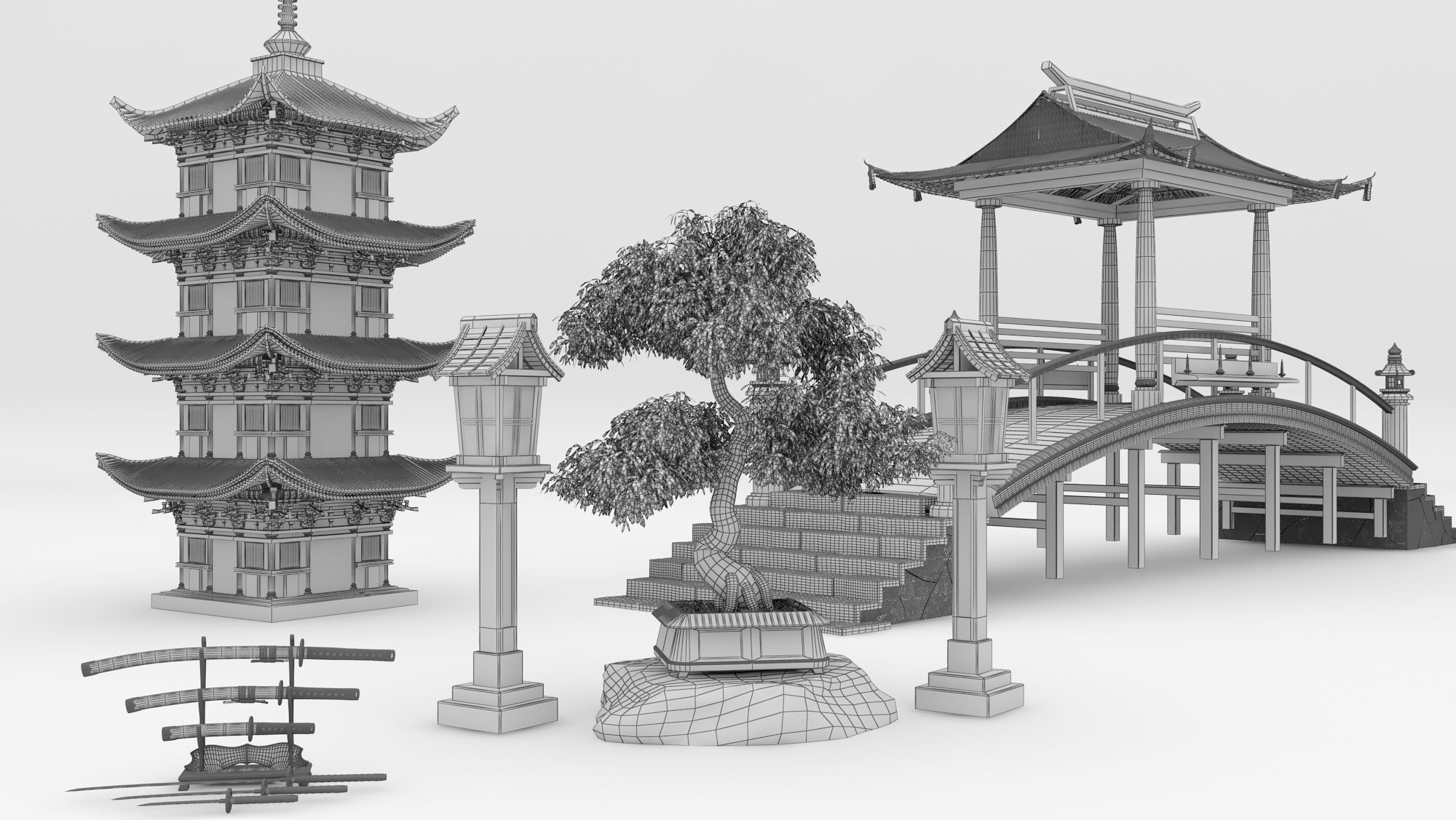 Japanese Pack 3D model_8
