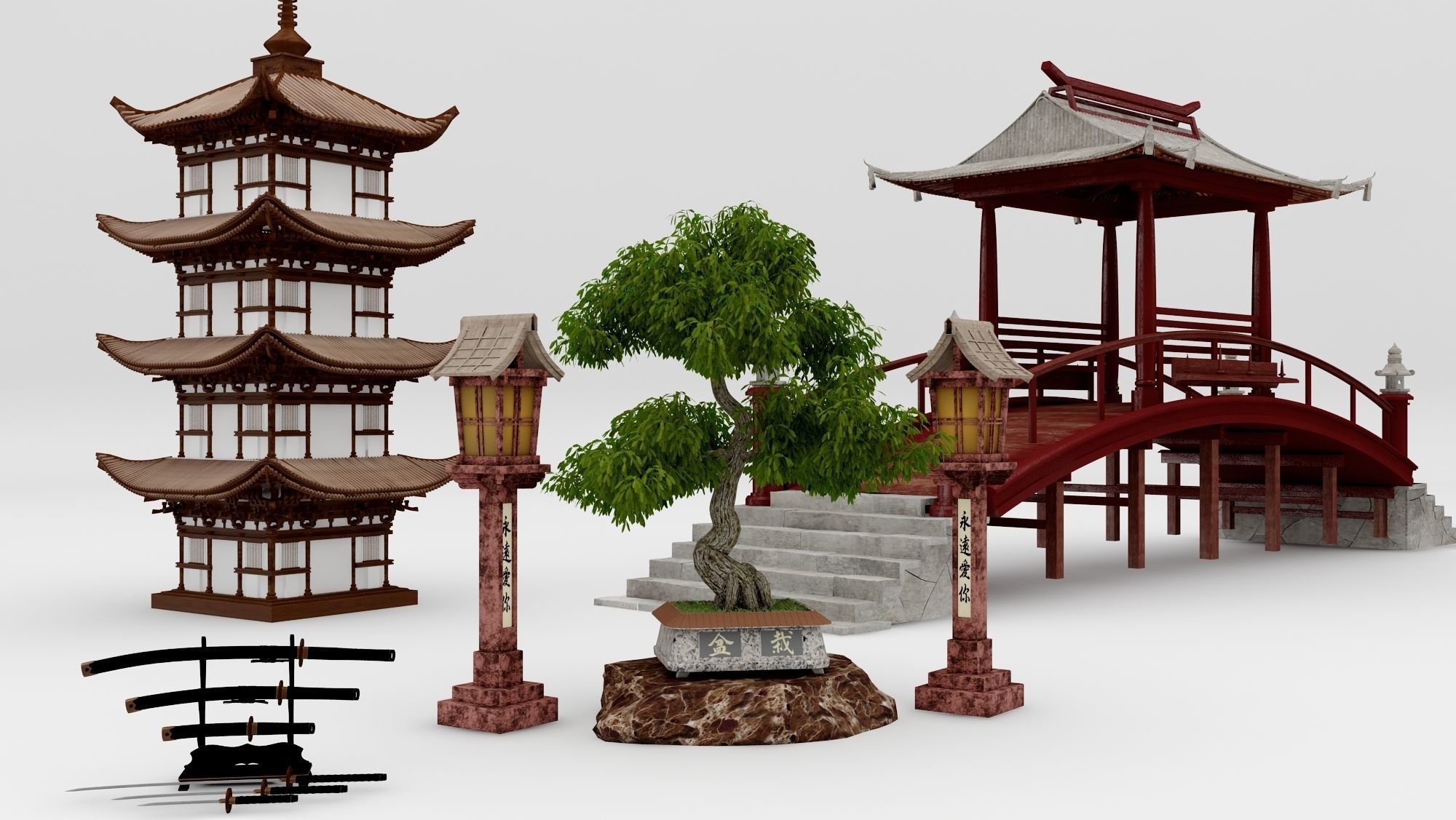 Japanese Pack 3D model_4