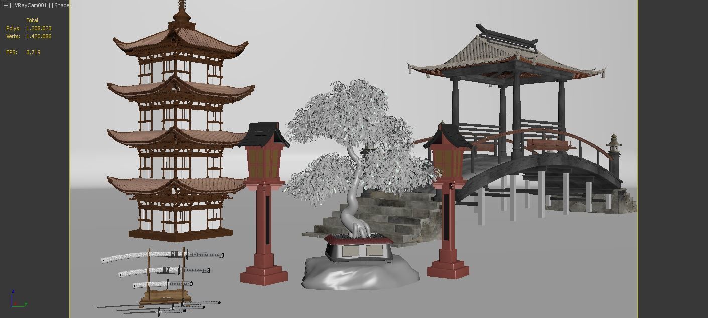 Japanese Pack 3D model_7