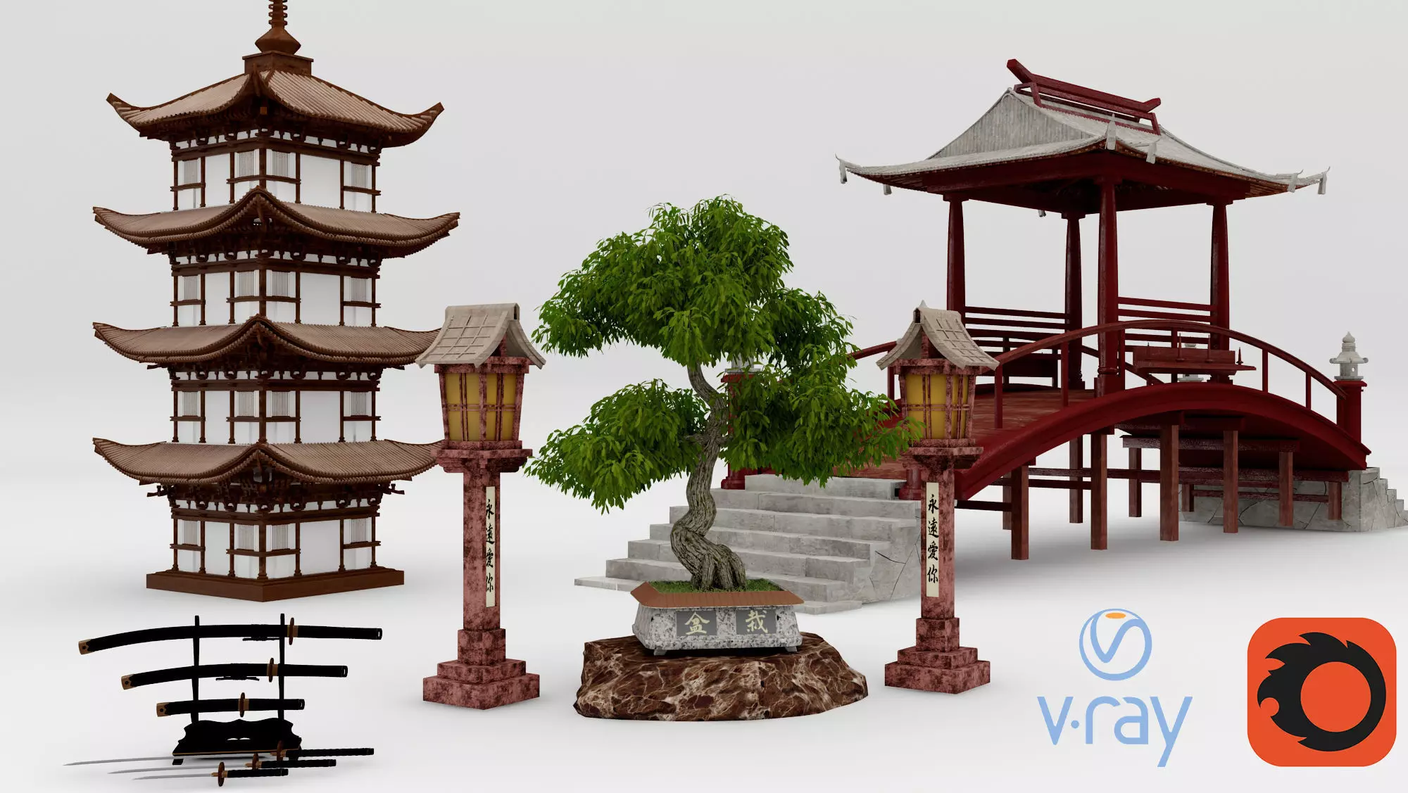 Japanese Pack 3D model_0