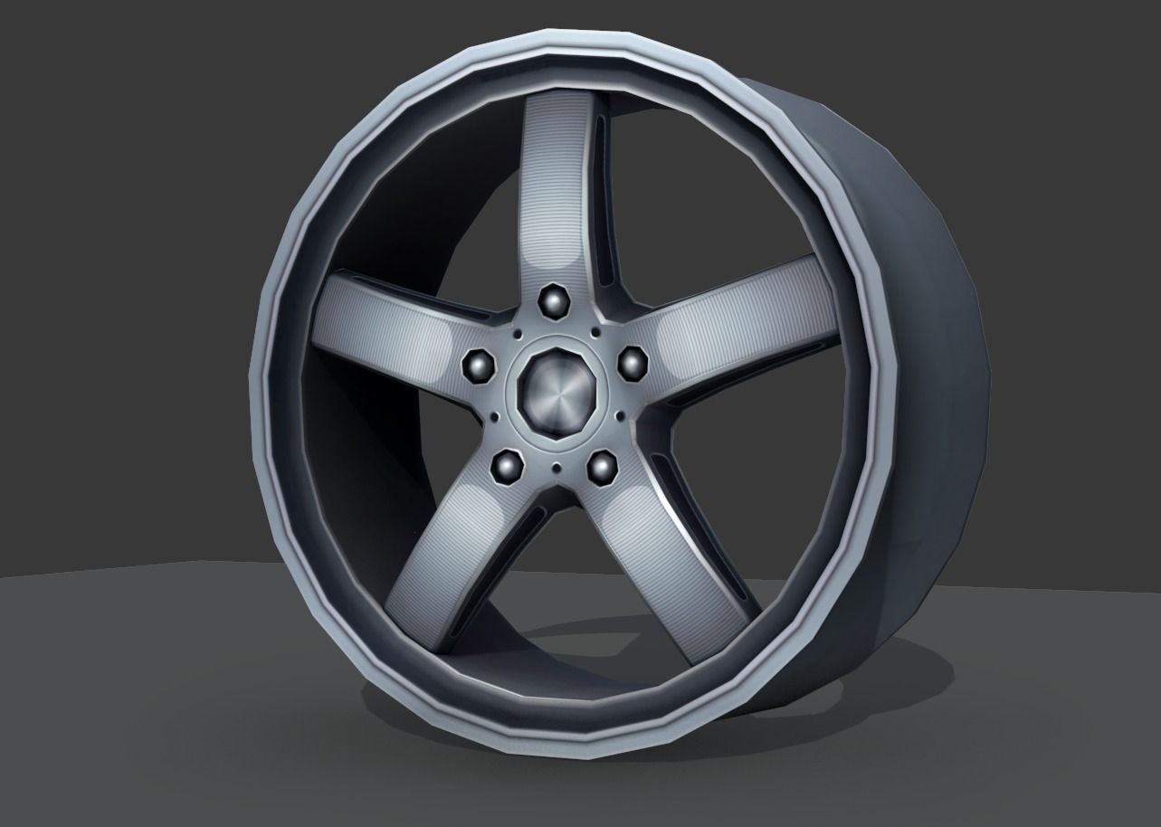 Light Alloy Rim - low poly Low-poly 3D model_2