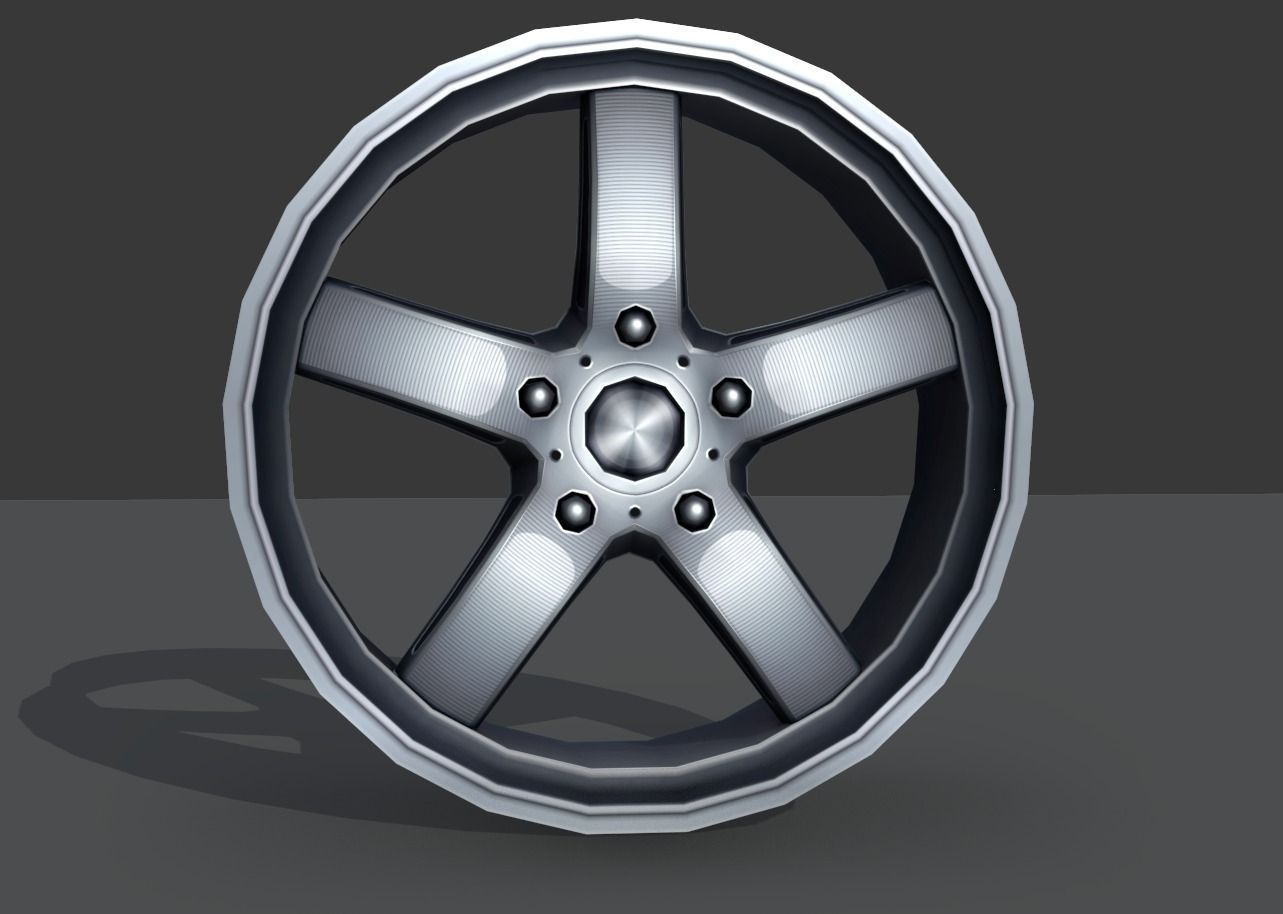 Light Alloy Rim - low poly Low-poly 3D model_5