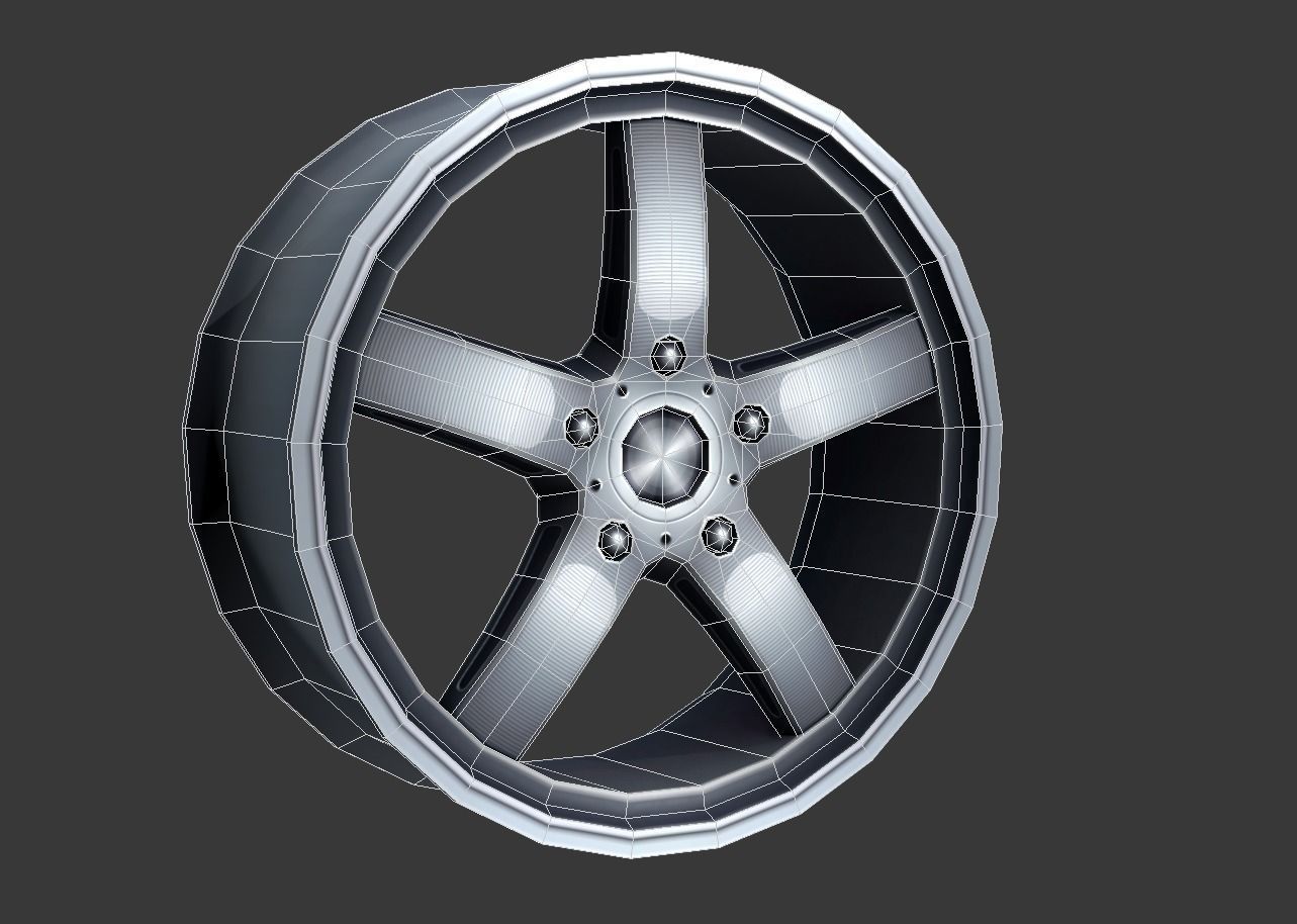 Light Alloy Rim - low poly Low-poly 3D model_7