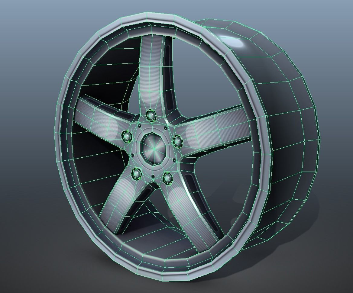 Light Alloy Rim - low poly Low-poly 3D model_15