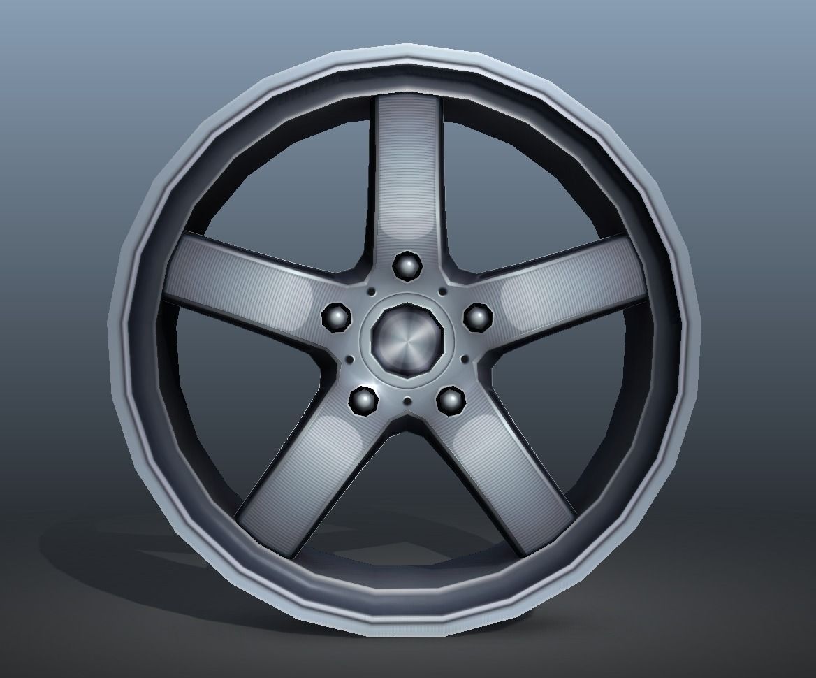 Light Alloy Rim - low poly Low-poly 3D model_0