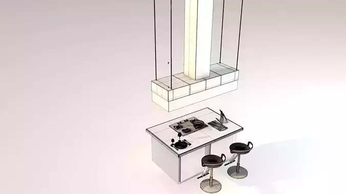 island kitchen pack 3d model