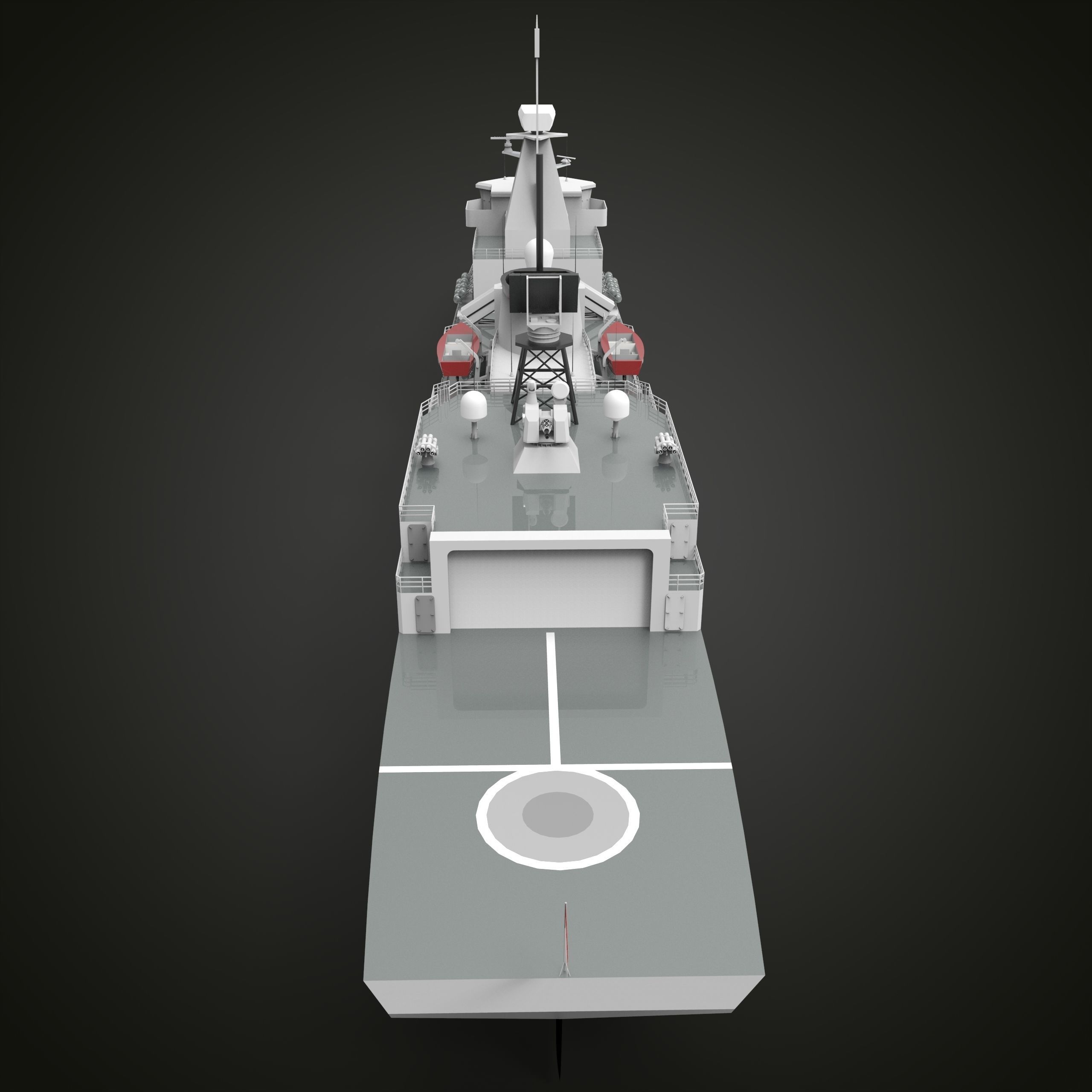 Frigate Ship Low-poly 3D model_6