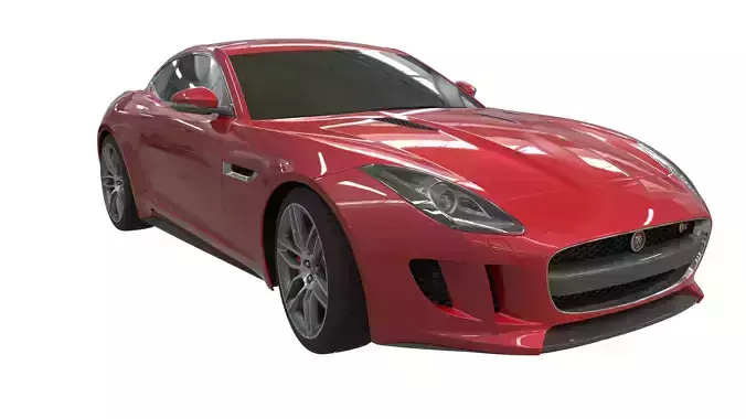 Realistic Car 2019 Jaguar TypeF with Interior Rigged PBR Vehicle Low-poly 3D model