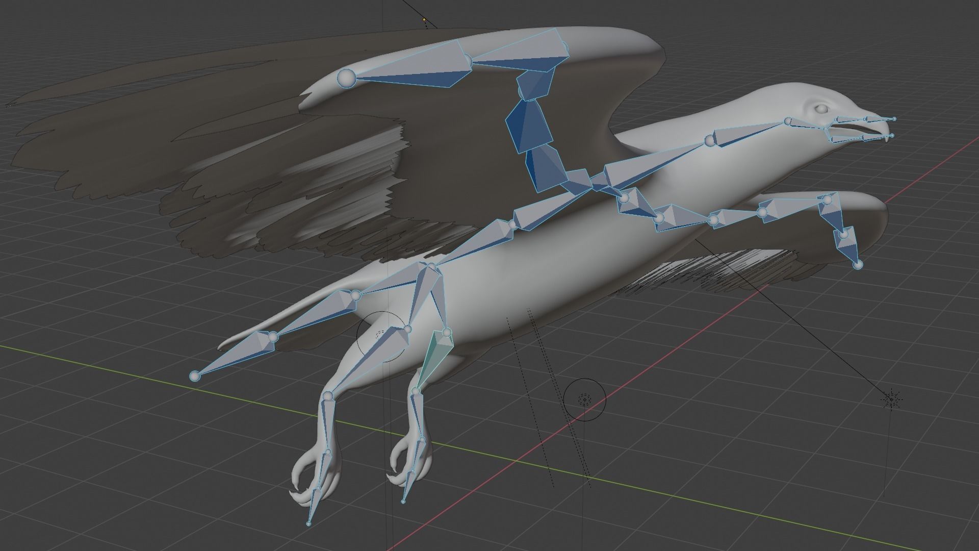 Hawk low poly fully rigged Low-poly 3D model_7