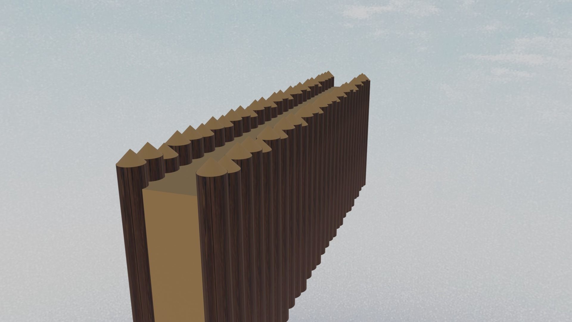 Wooden Wall Free 3D model_1