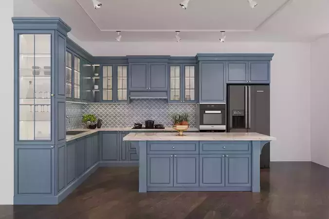 kitchen with cabinets and counter tops