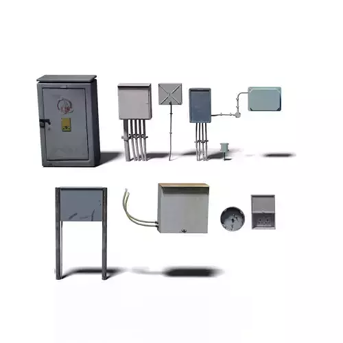 Electrical Power Box Access Cables Detail for urban city  3D model