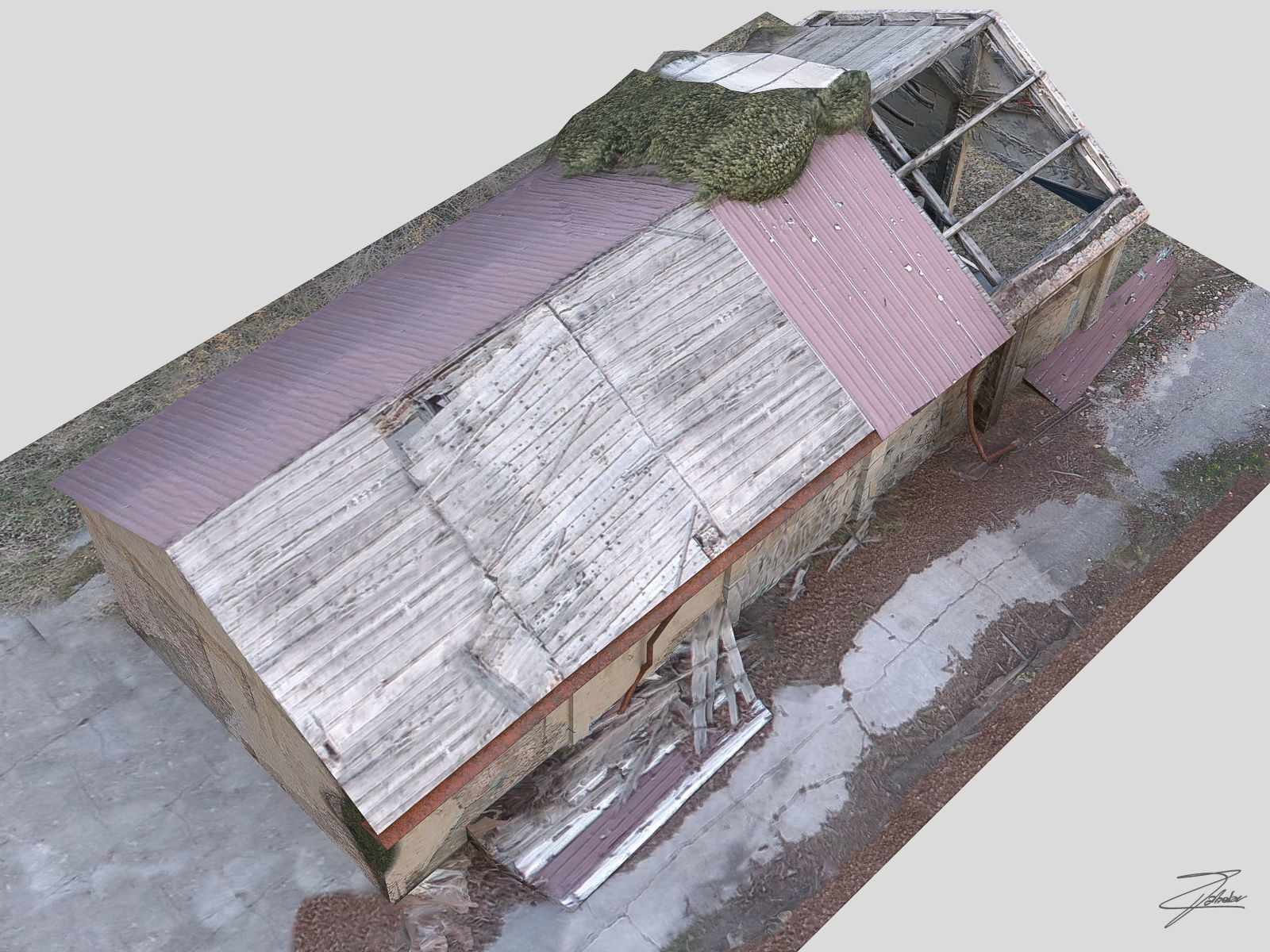 Abandoned building 02 Low-poly 3D model_8