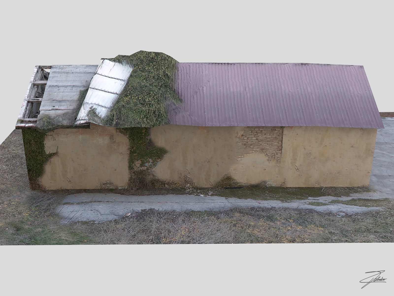 Abandoned building 02 Low-poly 3D model_5