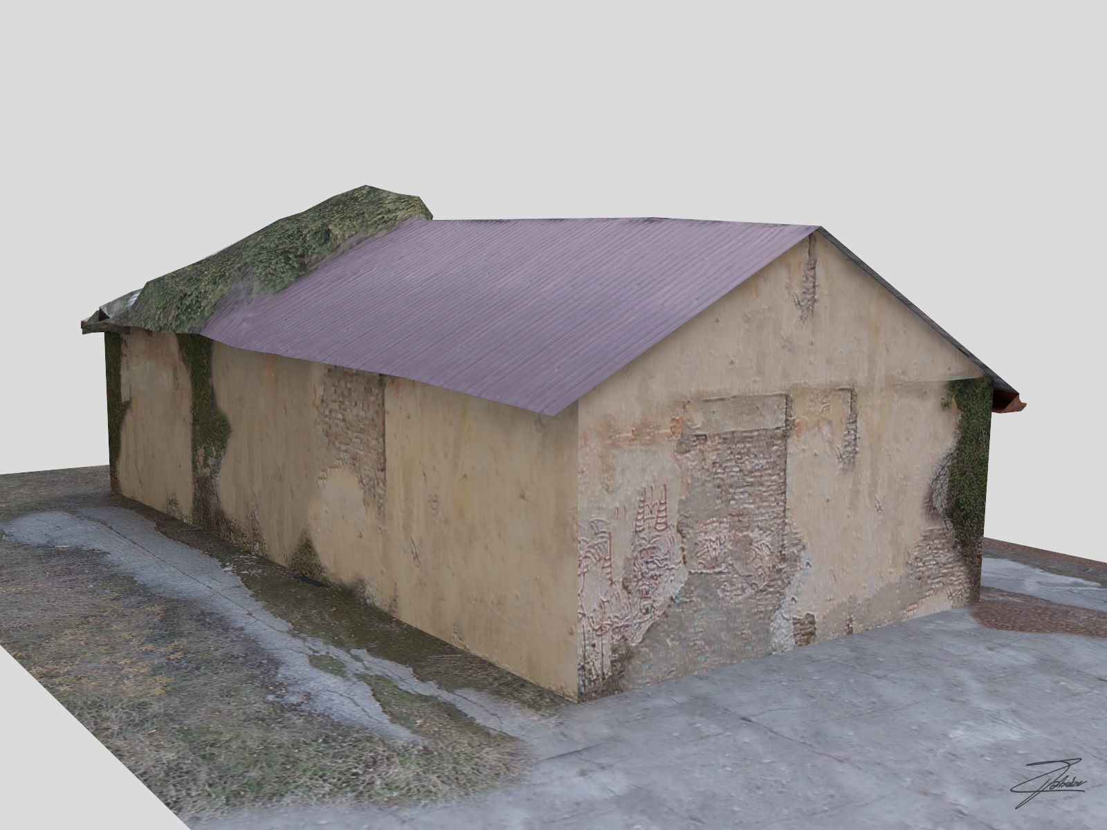Abandoned building 02 Low-poly 3D model_6