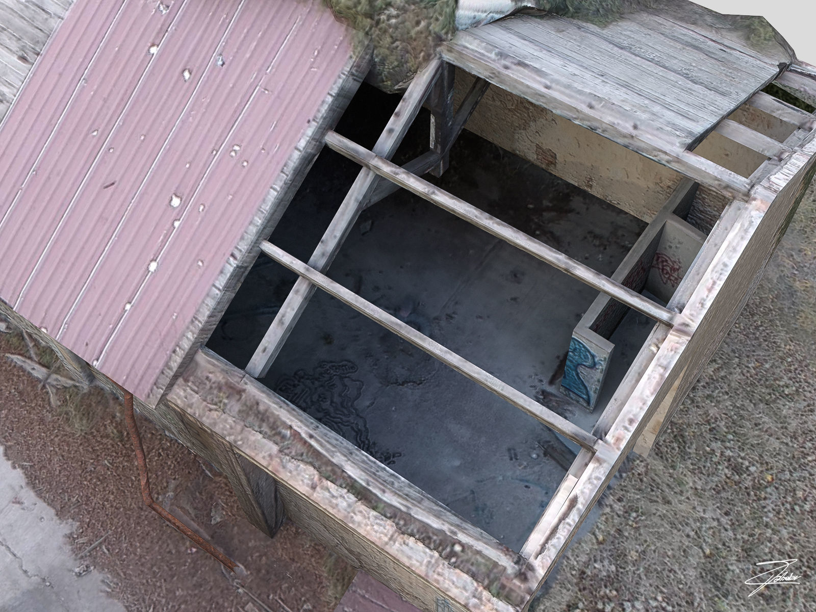 Abandoned building 02 Low-poly 3D model_9