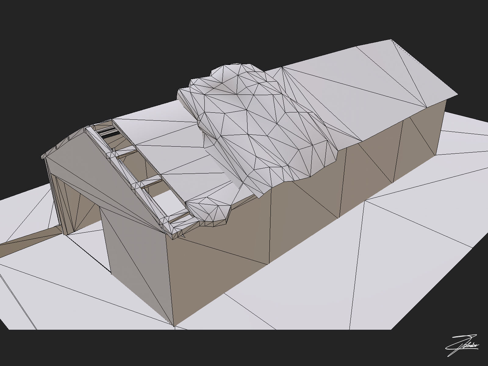 Abandoned building 02 Low-poly 3D model_14