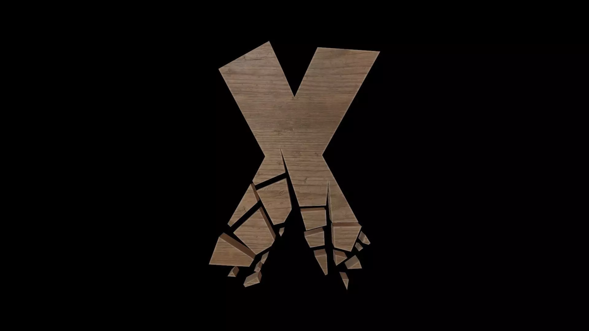 FONT-096 Letter X Low-poly 3D model_0