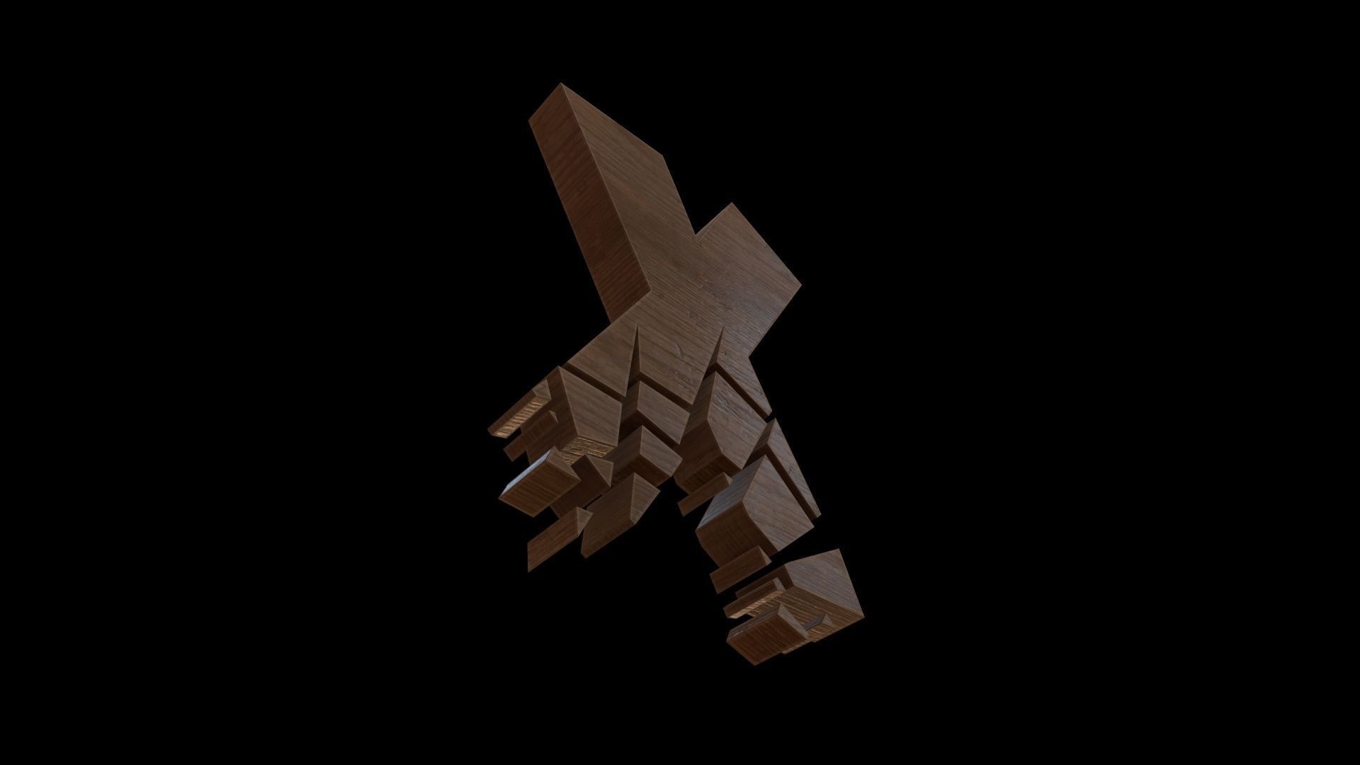 FONT-096 Letter X Low-poly 3D model_4