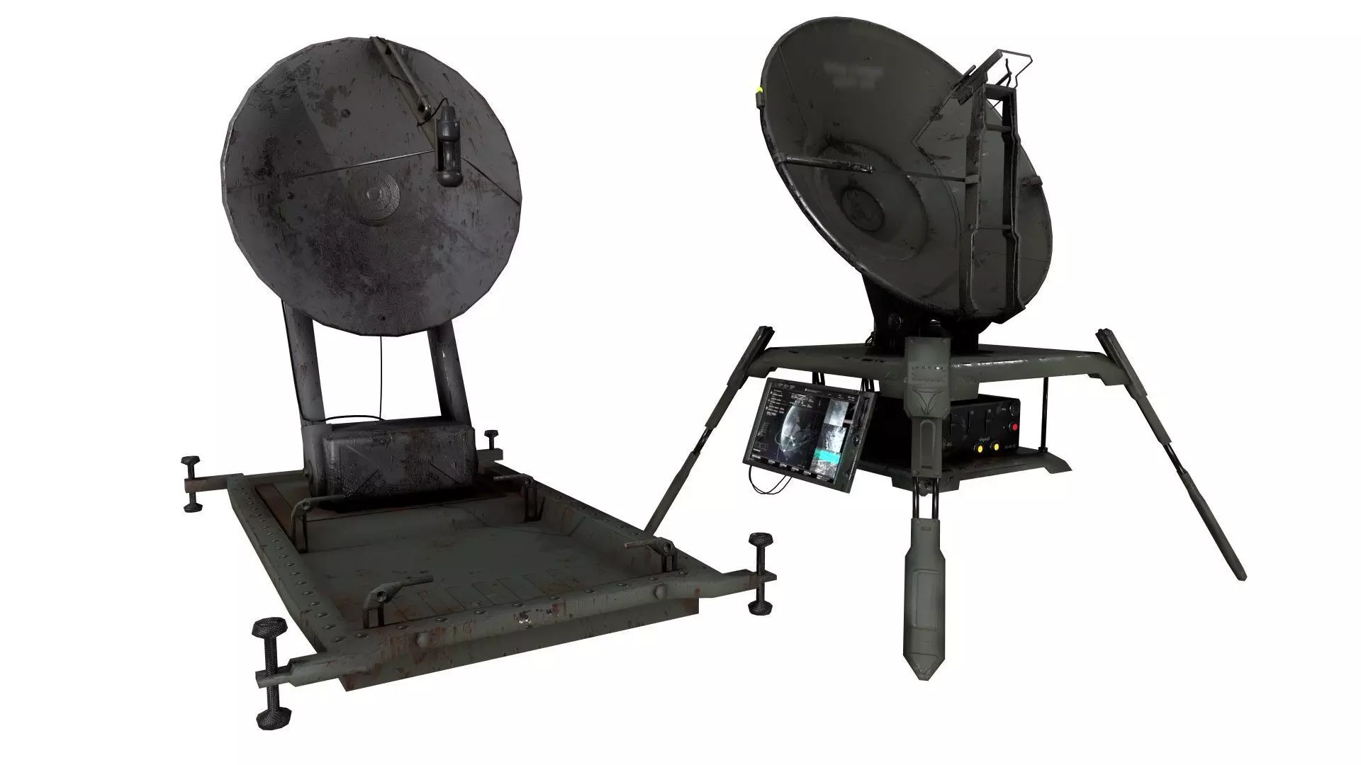 2 Satellite dish Low-poly 3D model_0