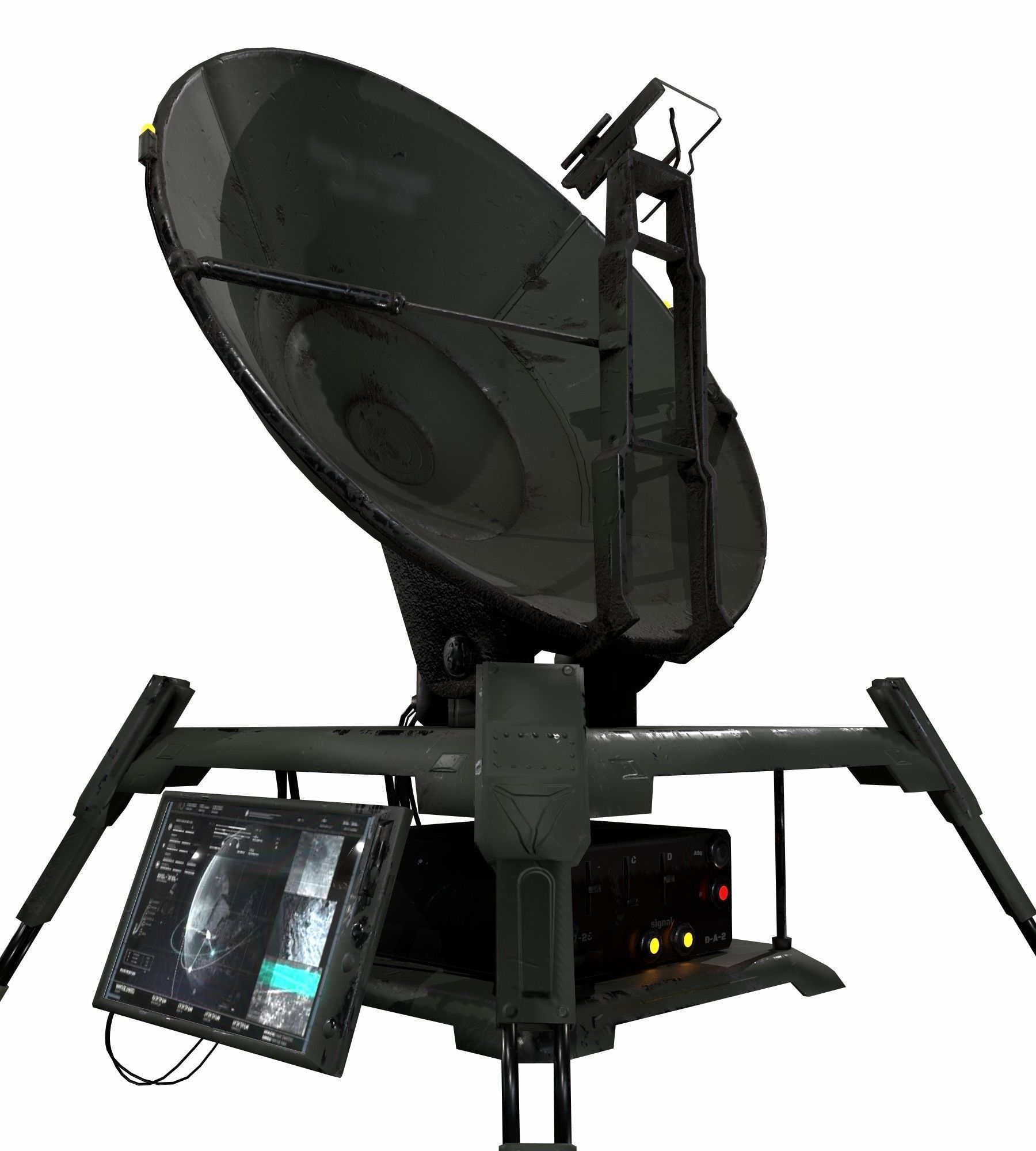 2 Satellite dish Low-poly 3D model_3