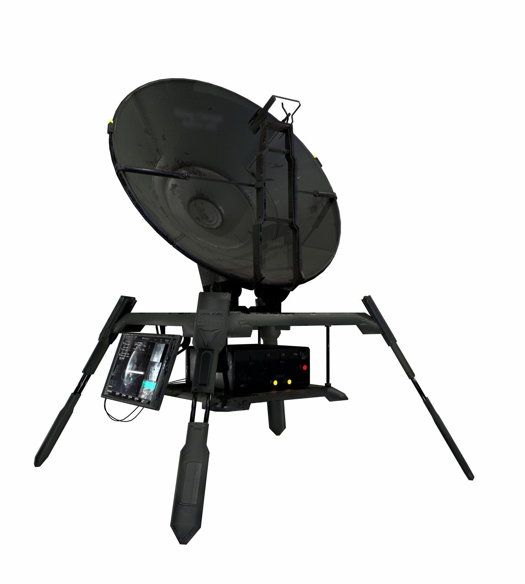 2 Satellite dish Low-poly 3D model_5