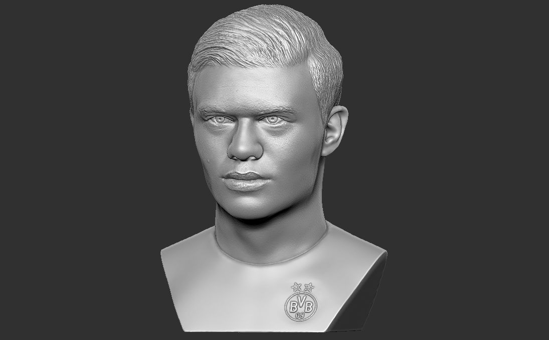 Erling Haaland bust 3D printing ready stl obj formats 3D print model_1