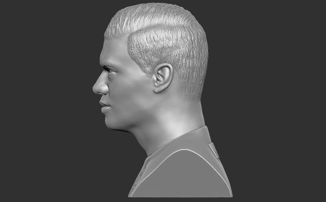 Erling Haaland bust 3D printing ready stl obj formats 3D print model_3