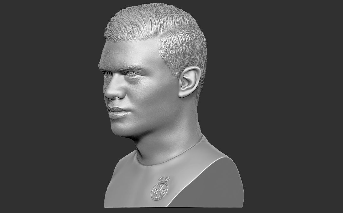 Erling Haaland bust 3D printing ready stl obj formats 3D print model_2