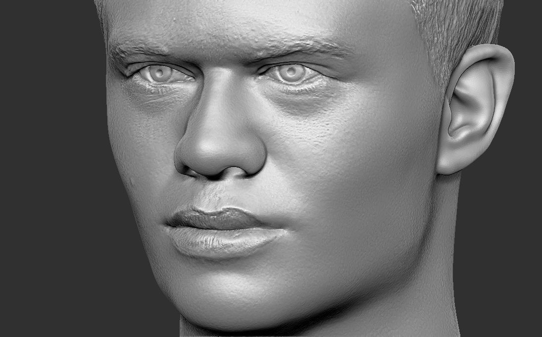 Erling Haaland bust 3D printing ready stl obj formats 3D print model_12