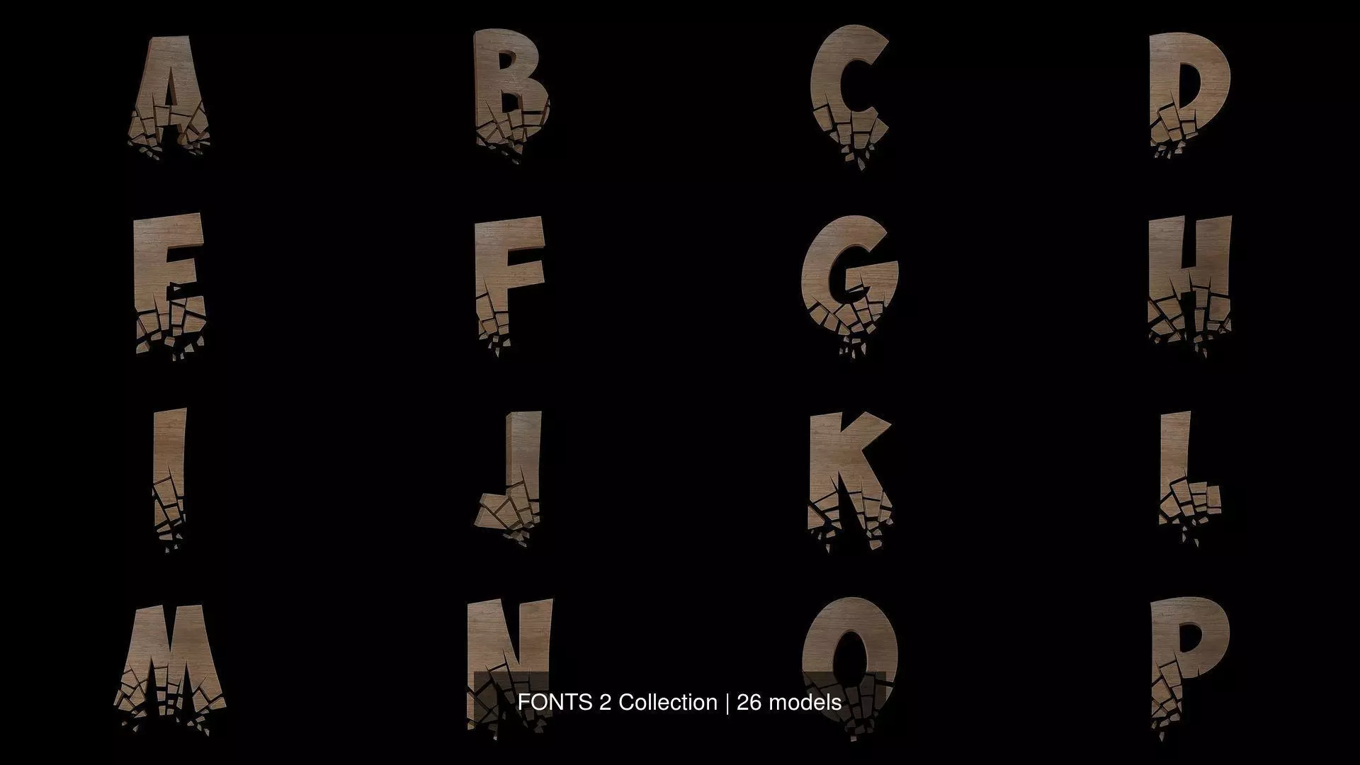 FONTS 2 Collection - alphabets in style of grunge _0