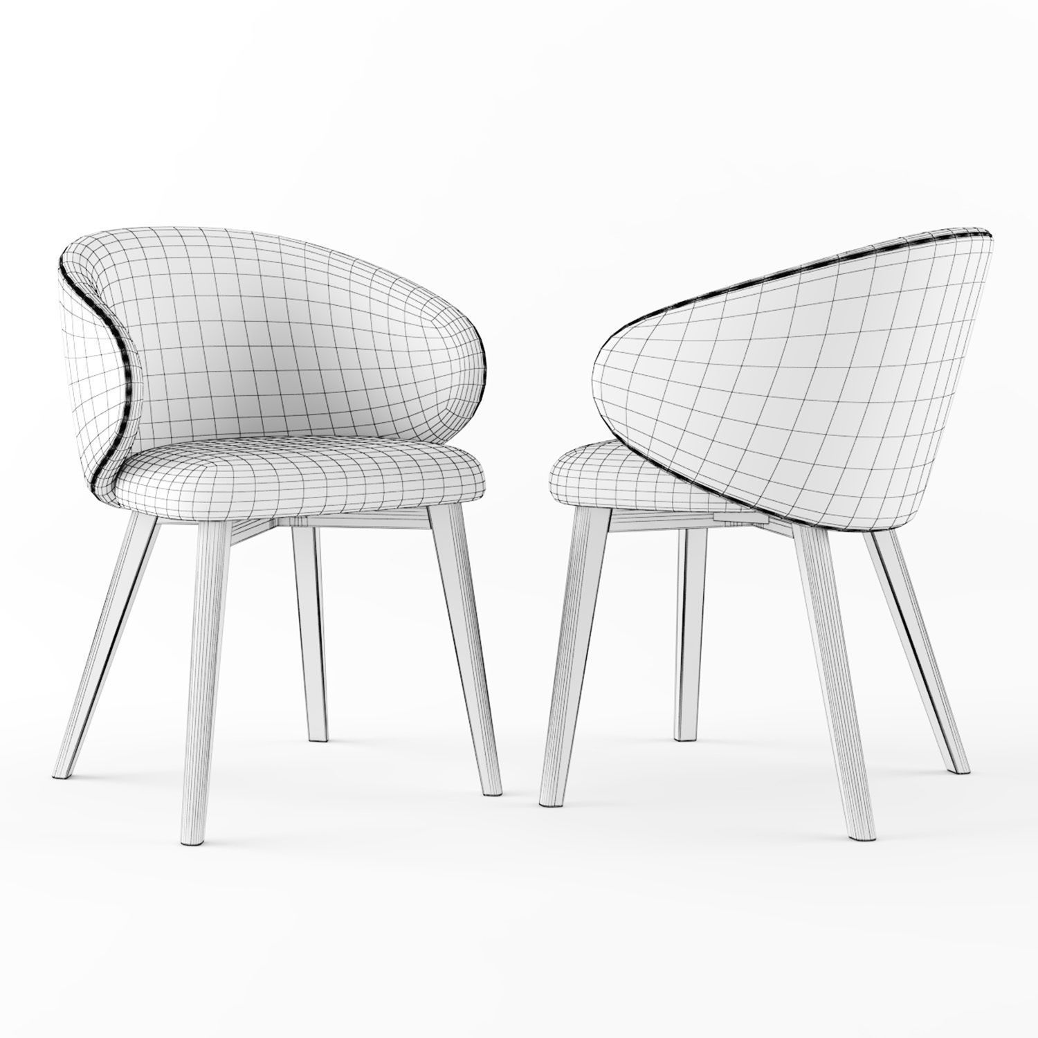 Connubia Tabla table with Tuka dining chair 3D model_5