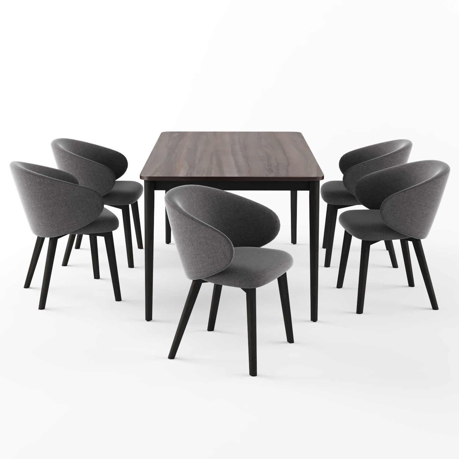 Connubia Tabla table with Tuka dining chair 3D model_2