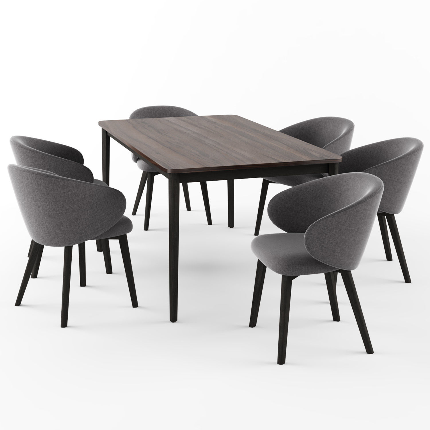 Connubia Tabla table with Tuka dining chair 3D model_1