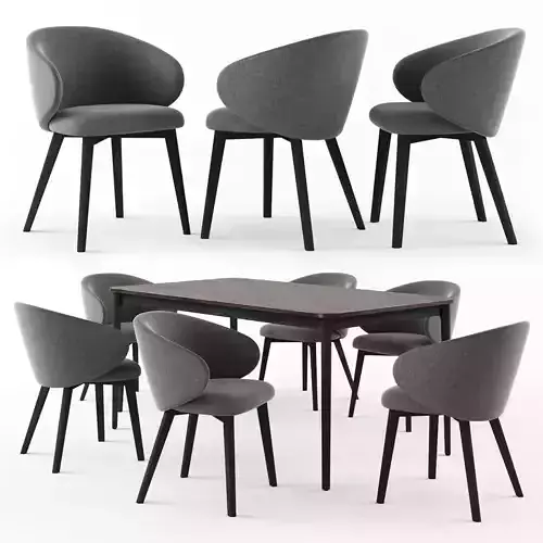 Connubia Tabla table with Tuka dining chair