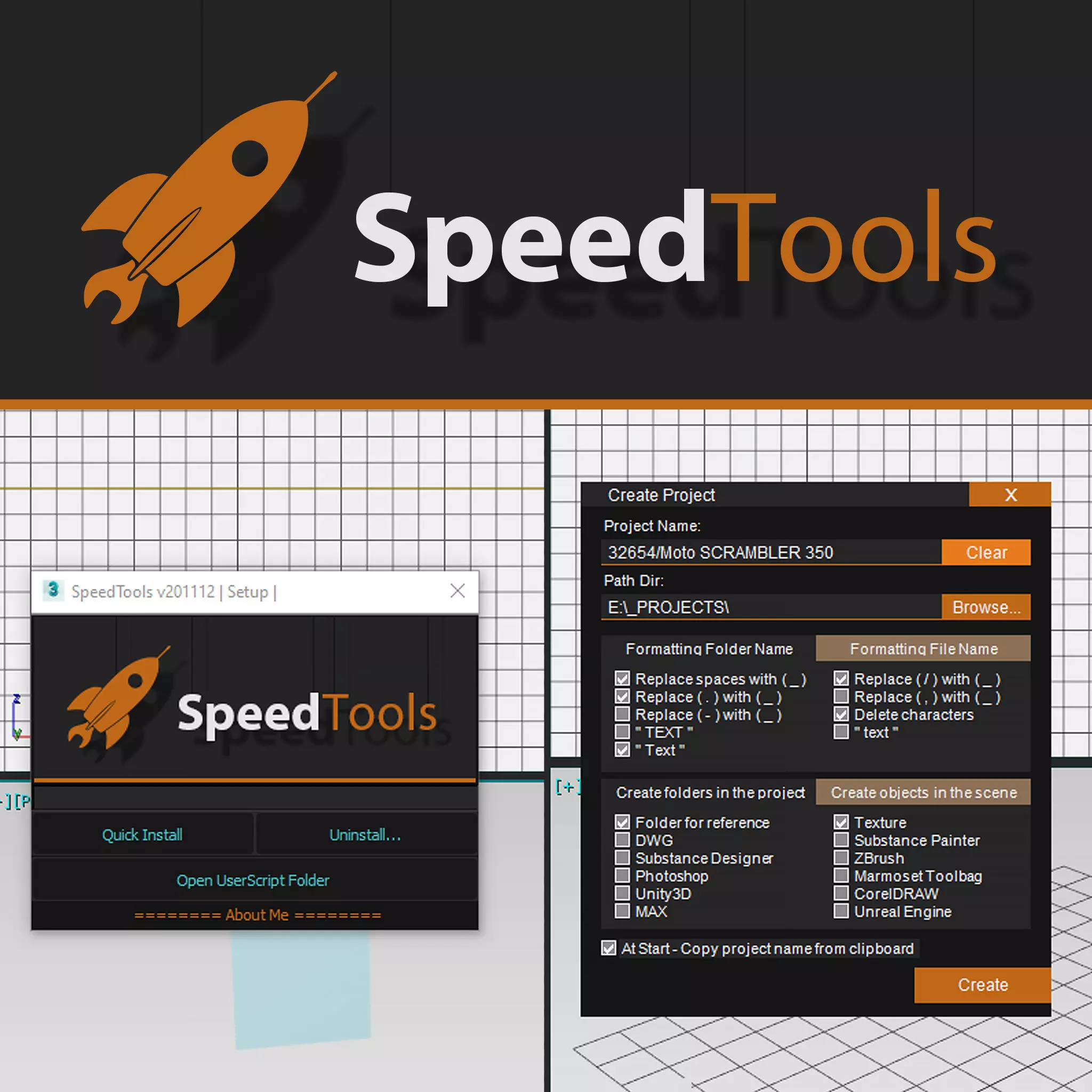 Create Project v201112 Plugin for 3dsMax  3D model_0