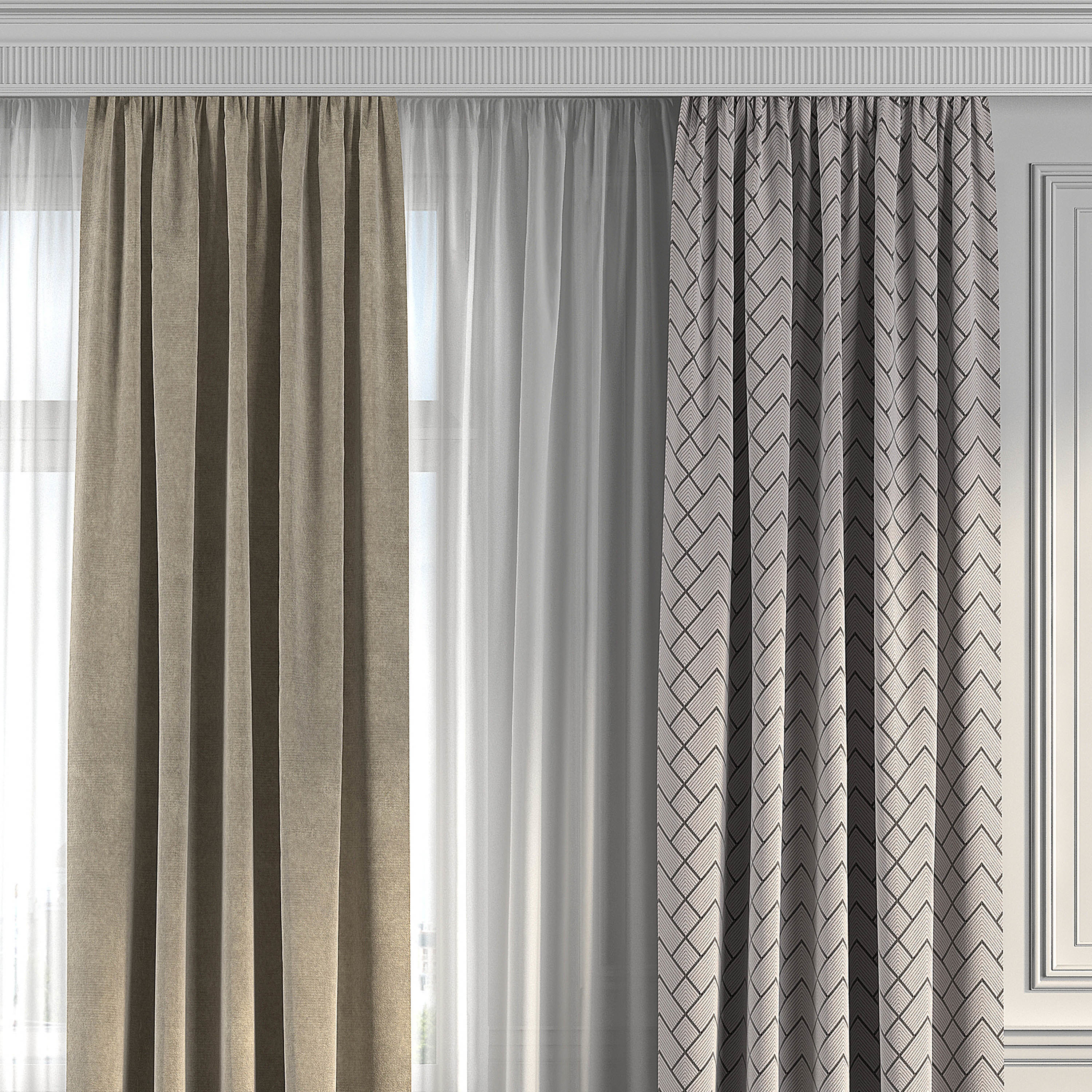 Curtain Set 283 3D model_1