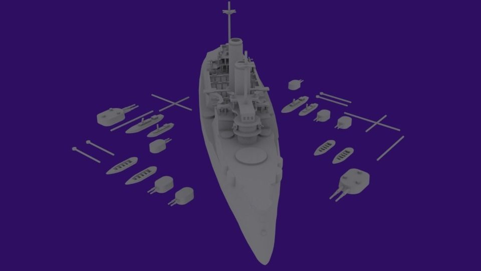 Borodino battleship 3D print model_7